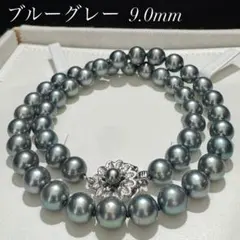 テリ良し✨2連 あこや真珠✨ブルーグレー パールネックレス SILVER［54］ テリ良し✨2連 あこや真珠✨ブルーグレー パールネックレス SILVER［54