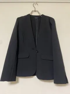 CLOSSHIBiz ノーカラーブラックジャケット M