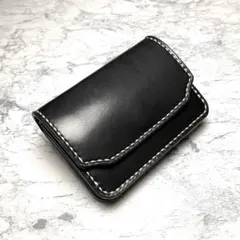 本革 ミニ財布 コンパクト財布 ブルガノ YKKエクセラ 黒 白
