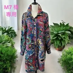 レオナールパリス花柄ピンクコート ウール系素材