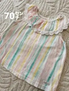 Combi mini ストライプフリルトップス　ワンピース