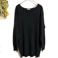 ジーユー 黒ニット Vネック ゆったり シンプル レディース M
