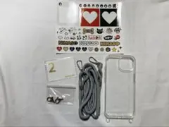 iPhone 15 用 ケース ショルダー ストラップ付き クリア カバー