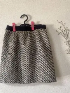 INDEX 黒とベージュのツイードミニスカート
