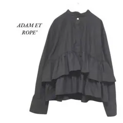 26SS　ADAM ET ROPE’　フリルブラウス　黒　アダムエロペのサムネイル