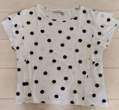 ZARA ドット柄 フリル袖 Tシャツのサムネイル