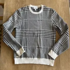 LACOSTE★総柄★コットンセーター★日本M相当US Ｓ★超美品★白黒