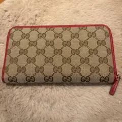 GUCCI GGキャンバス ラウンドファスナー長財布のサムネイル