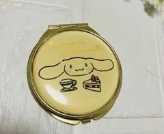 シナモロール　コンパクトミラー 鏡 水彩 ゴールド　丸型　円形