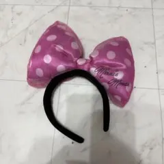 ディズニーランド ミニーちゃん カチューシャ リボン ピンク