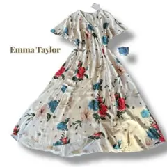 【新品タグ付】エマテイラー 2WAY 花柄ロングワンピース 半袖 ホワイト