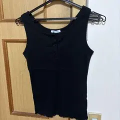 OLIVE des OLIVE ブラック リブタンクトップのサムネイル