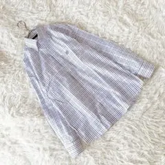 《ダックス》 (M) 格子柄コットンシャツ 裏ボタンダウン 日本製 カジュアル