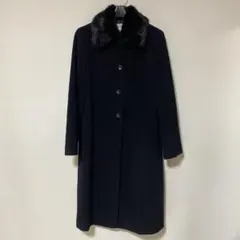 23구 롱 코트 40 울 앙골라 혼합 소재 블랙 블랙 모피 DMW