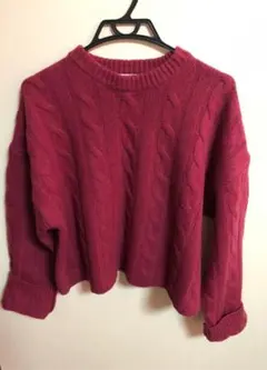 【Mila Owen】100%ウール ケーブルニットセーター