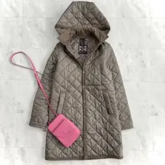 美品ラベンハム キルティング ジャケットフード ロングコート