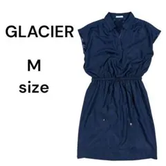 グラシア　ノースリーブワンピース　ひざ丈　ネイビー　レディース　M 1501