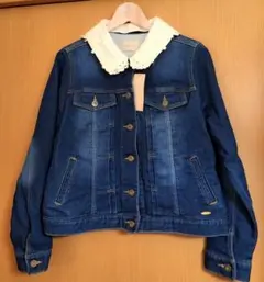 【新品】ローズティアラ　レース襟付きデニムジャケット　伸縮性◎　42サイズ