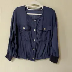 SOCOllaネイビー ノーカラージャケット