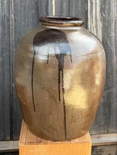 石見 花壺 墨流し釉薬 骨董 水甕 石見 花壺 墨流し釉薬 骨董 水甕 - メルカリ