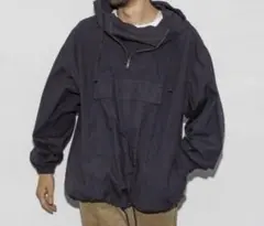 【新品】HINSON 後染めブロード アノラックパーカー　ブラックM