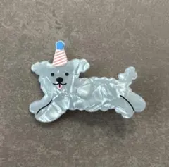 ヘアクリップ 犬 ブルー
