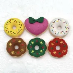 フェルトおままごと　ドーナツ　6コ　No.915 クリスマスバージョン