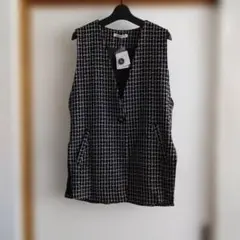 【新品】Alphabet's alphabet　ツイードノースリーブベスト　F