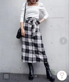 SPIRALGIRL ウエストリボンチェック柄スカートのサムネイル