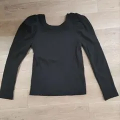 GU ブラック 長袖トップス スクエアネック
