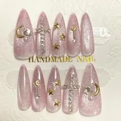 現品】ワンホン 韓国 ネイルチップ クロムネイル ギャル ピンク