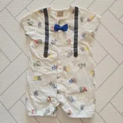 petit main ロンパース 50-70 半袖 総柄 プティマイン