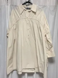 ZARA チュニック ミニワンピース ベージュ 新品未使用 シャツワンピース