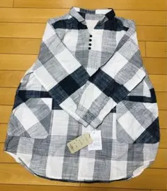 チェック柄 長袖レディースシャツ