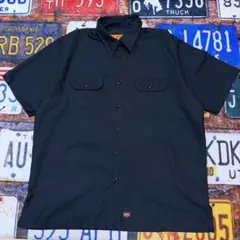RED KAP 半袖 ワークシャツ ブラック XL 無地 ワークウェア　古着のサムネイル