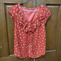 フレンチスリーブ花柄ブラウス