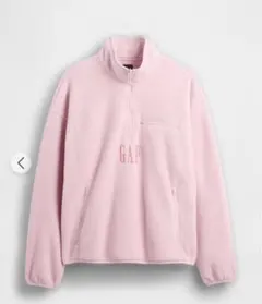 ボア　オーバーサイズ　ハーフジップ　GAP ロゴ　プルオーバー