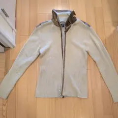 90s AVIREXベージュ 革 ニットヴィンテージ ミリタリーセーターのサムネイル