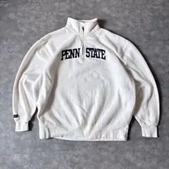 ジャンスポーツ ペンステイト ハーフジップスウェット ホワイト XL ゆるだぼ