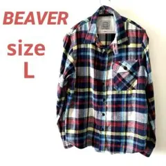 BEAVER チェック柄フランネルシャツ 長袖 ネルシャツ