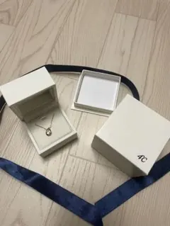 4℃ アクアマリン／ダイヤ　エターナルシルバーネックレス