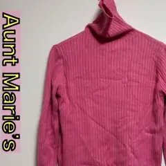 Aunt marie’s タートルネックセーター リブストライプ ピンクのサムネイル