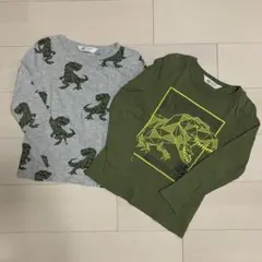 H&M キッズ ロンT 恐竜 122/128 6-8才 2枚セット