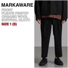MARKAWARE FRONT PLEATS PEGTOP トラウザー 黒 1のサムネイル