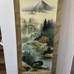 山川風景 掛軸 木製収納ケース付き - メルカリ