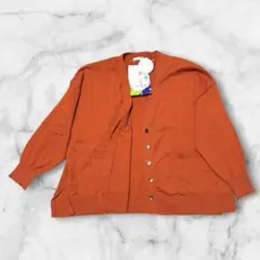 【新品タグ付き】Samansa Mos2 オレンジ カーディガン ボタン 長袖