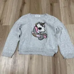 H&M ユニコーン刺繍 長袖カットソー 110cm