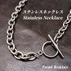 《ステンレス》　ショート ビッグチェーン マンテルネックレス　k011　シルバー