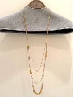 【新品未使用】ビアッジョブルー　ロング3連ネックレス