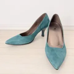 未使用に近い ワコールサクセスウォーク　スエードパンプス 23.5cm グリーン